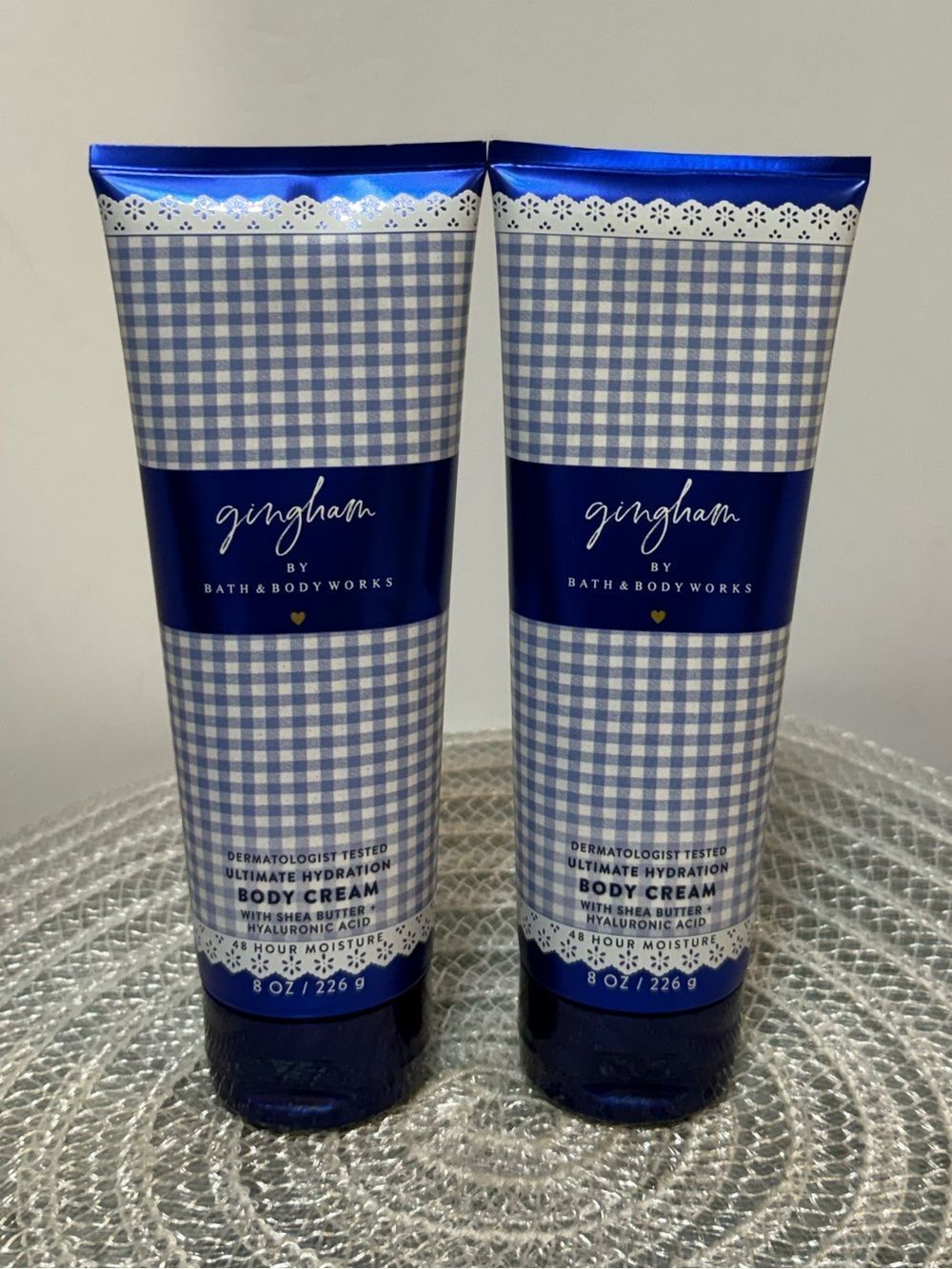 BBW Gingham Body Cream Set of 2 NWT